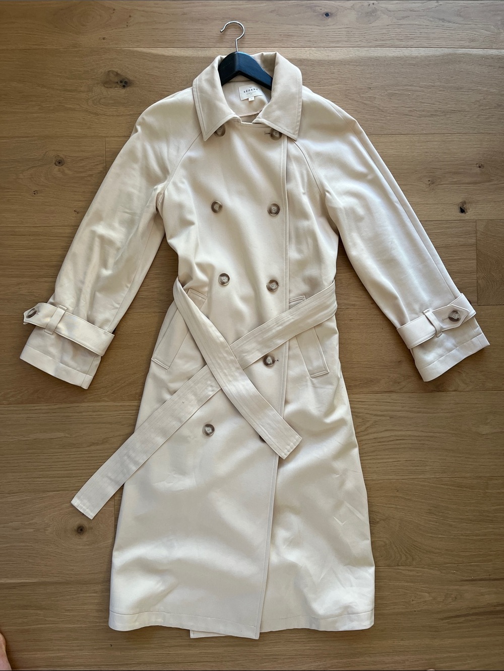 Sezane Pierce Trench Coat in Light Beige